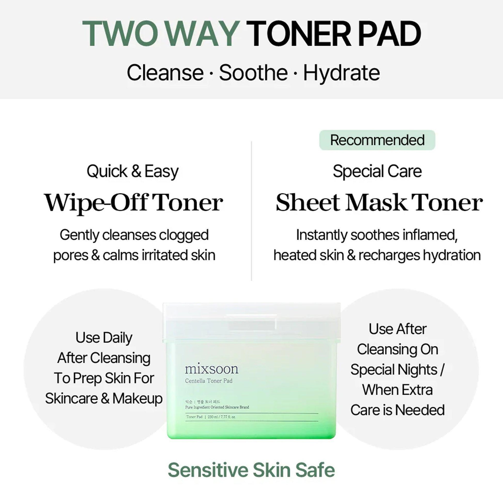 Mixsoon Centella Toner Pads 120 Pads - TheSkinFit