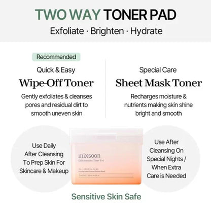 Mixsoon Galactomyces Toner Pads 60 Pads - TheSkinFit