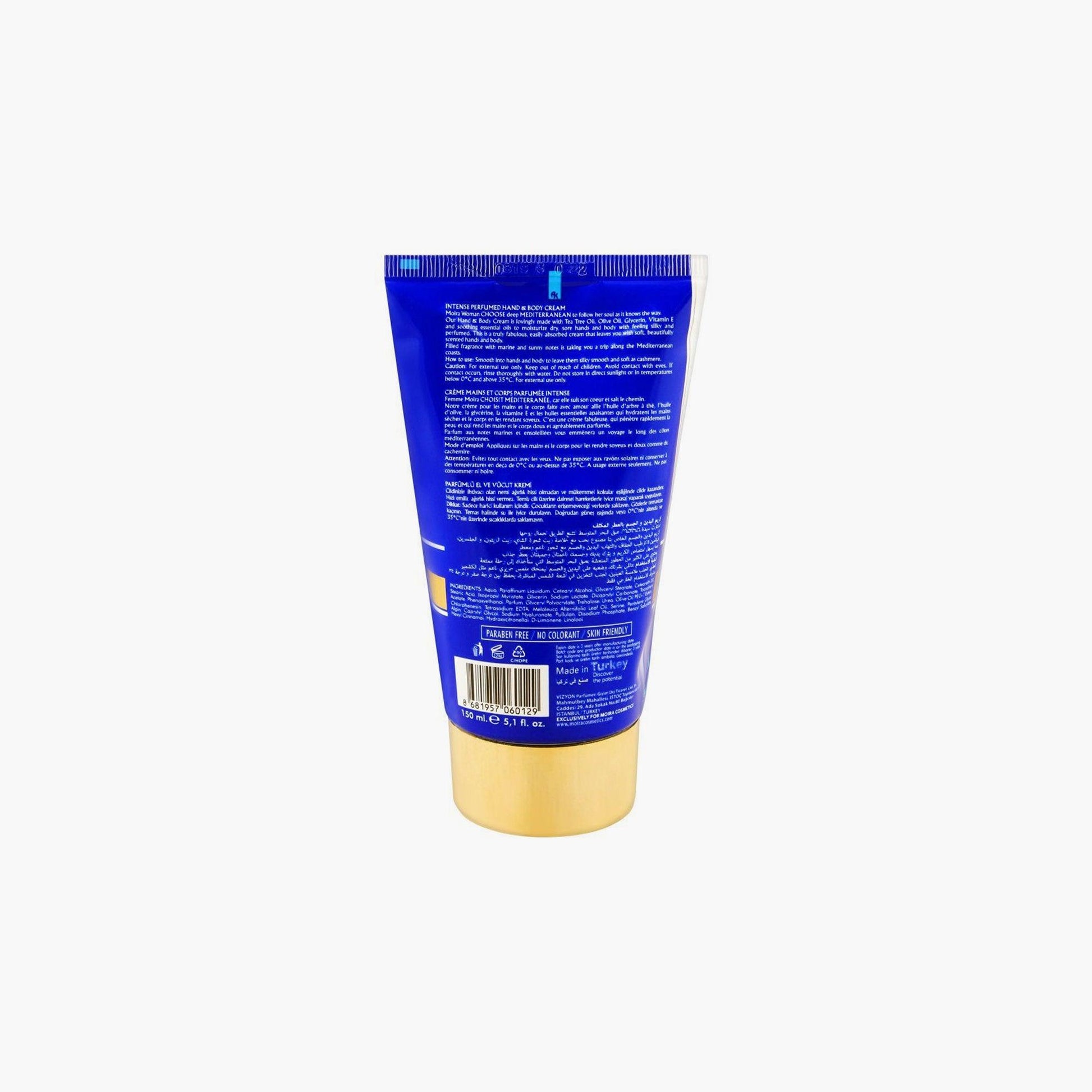 Moira Cosmetics Choose Mediterranean Intense Perfume Hand & Body Cream 150ml - TheSkinFit