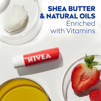 Nivea 24H Moisture Lip Balm Strawberry Shine 4.8gm