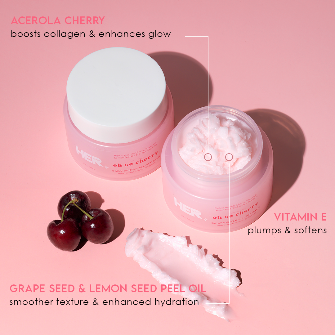 Her Beauty Oh So Cherry Daily Gentle All-Off Balm 100gm