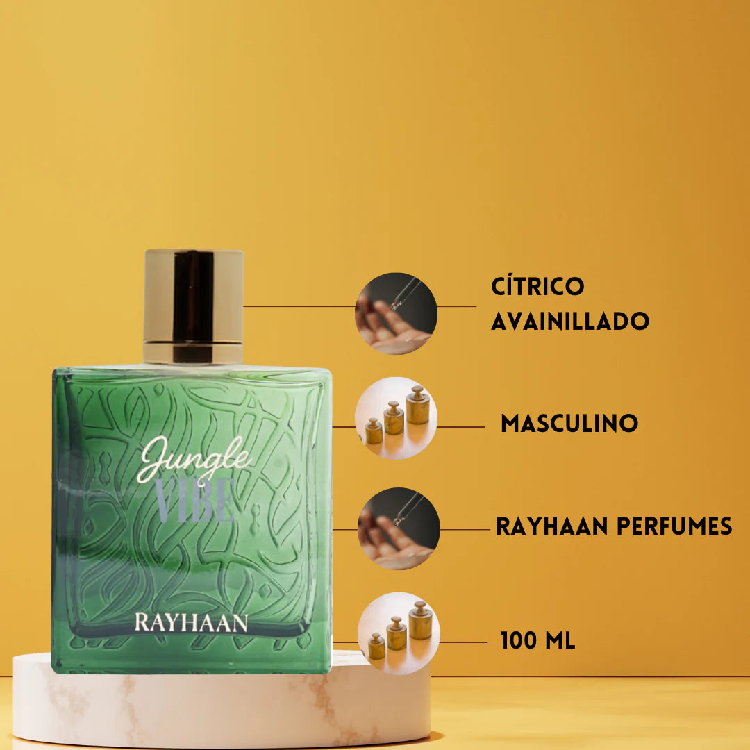 Rayhaan Jungle Vibe Eau De Parfum For Men 100ml ingredients