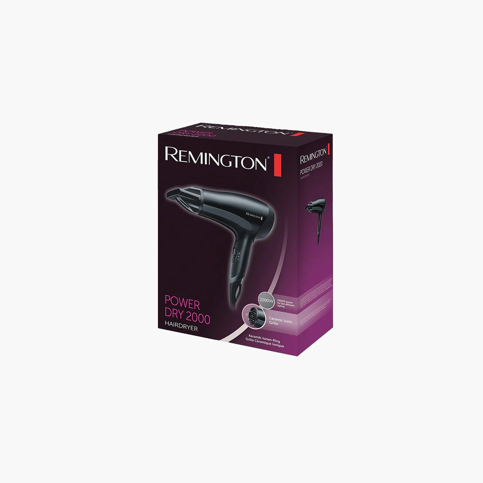Remington D3010 Power Dry Hair Dryer 2000W Black 1 Piece - TheSkinFit