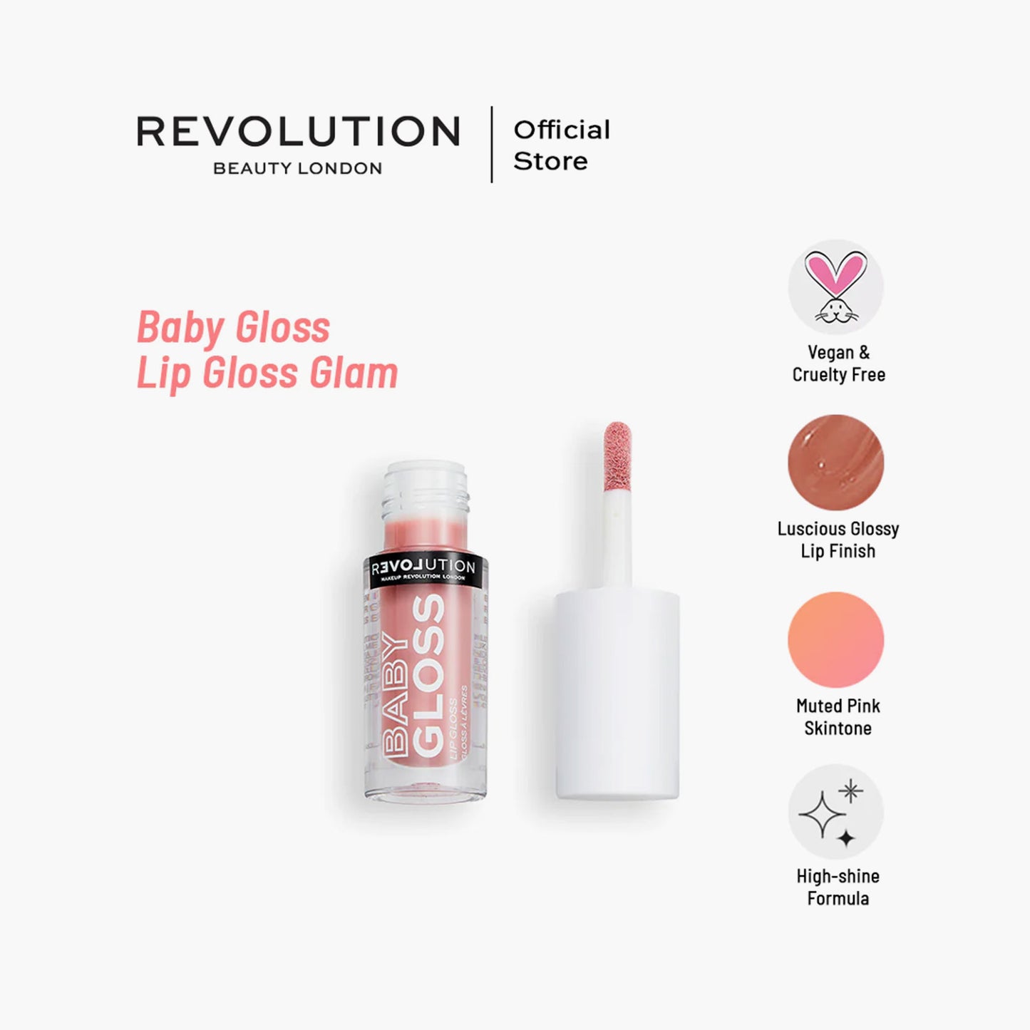 Revolution Relove Baby Gloss Lip Gloss Glam 2.2ml