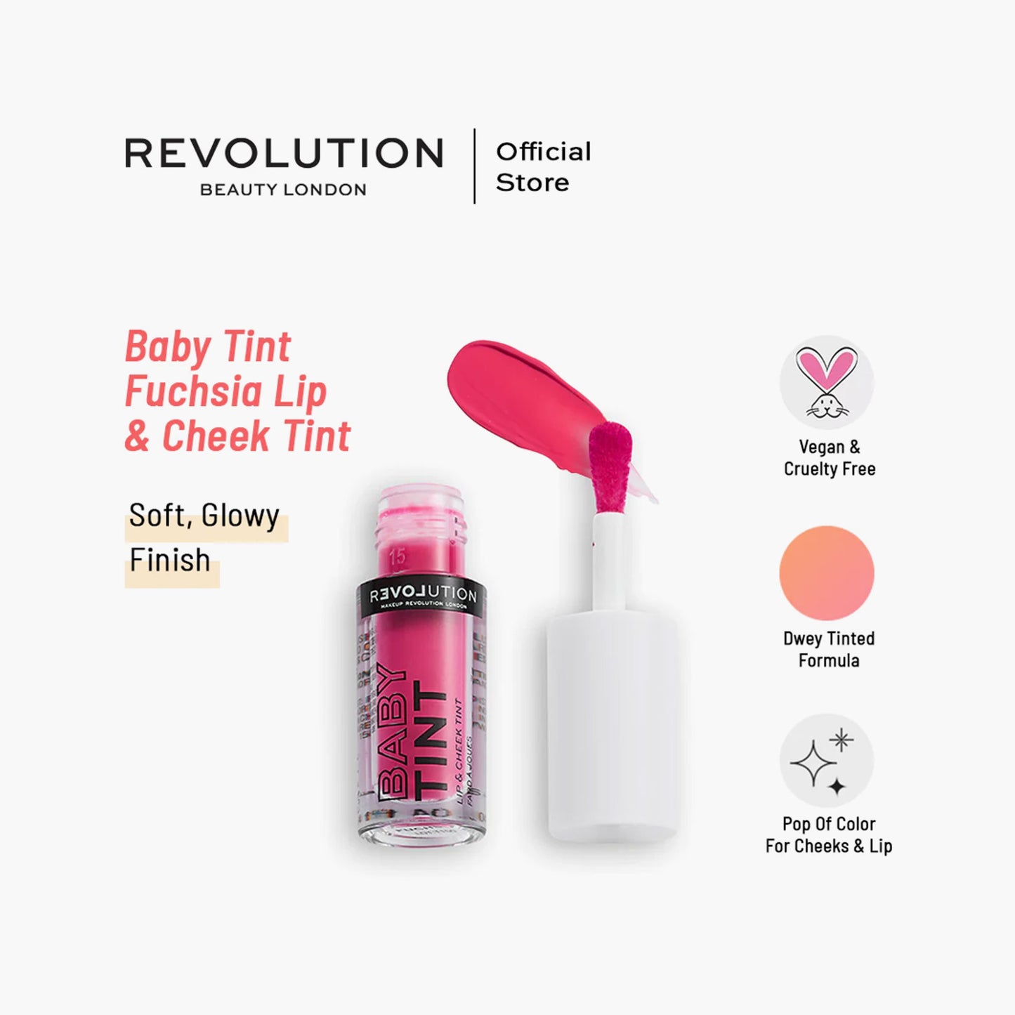 Revolution Relove Baby Tint Lip & Cheek Tint Fuchsia 1.4ml