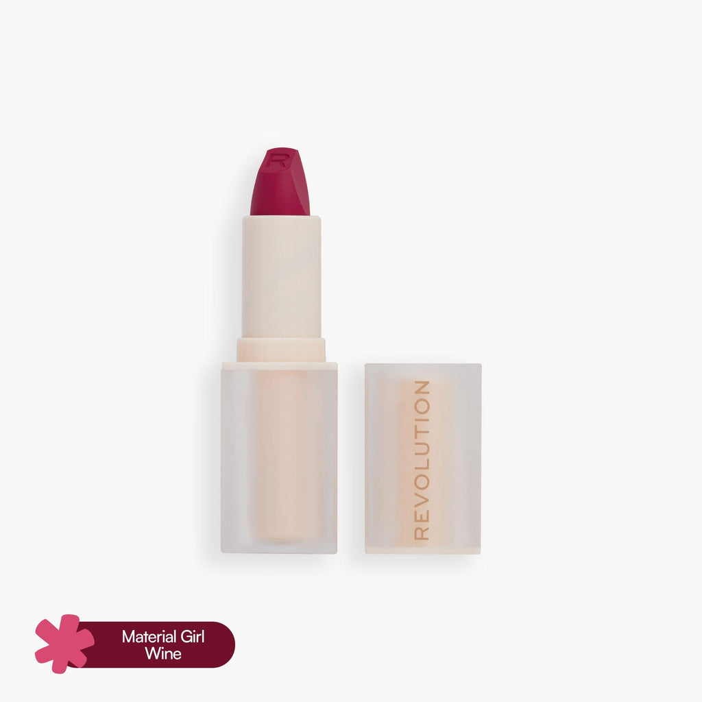Revolution Lip Allure Soft Satin Lipstick Material Girl Wine 3gm