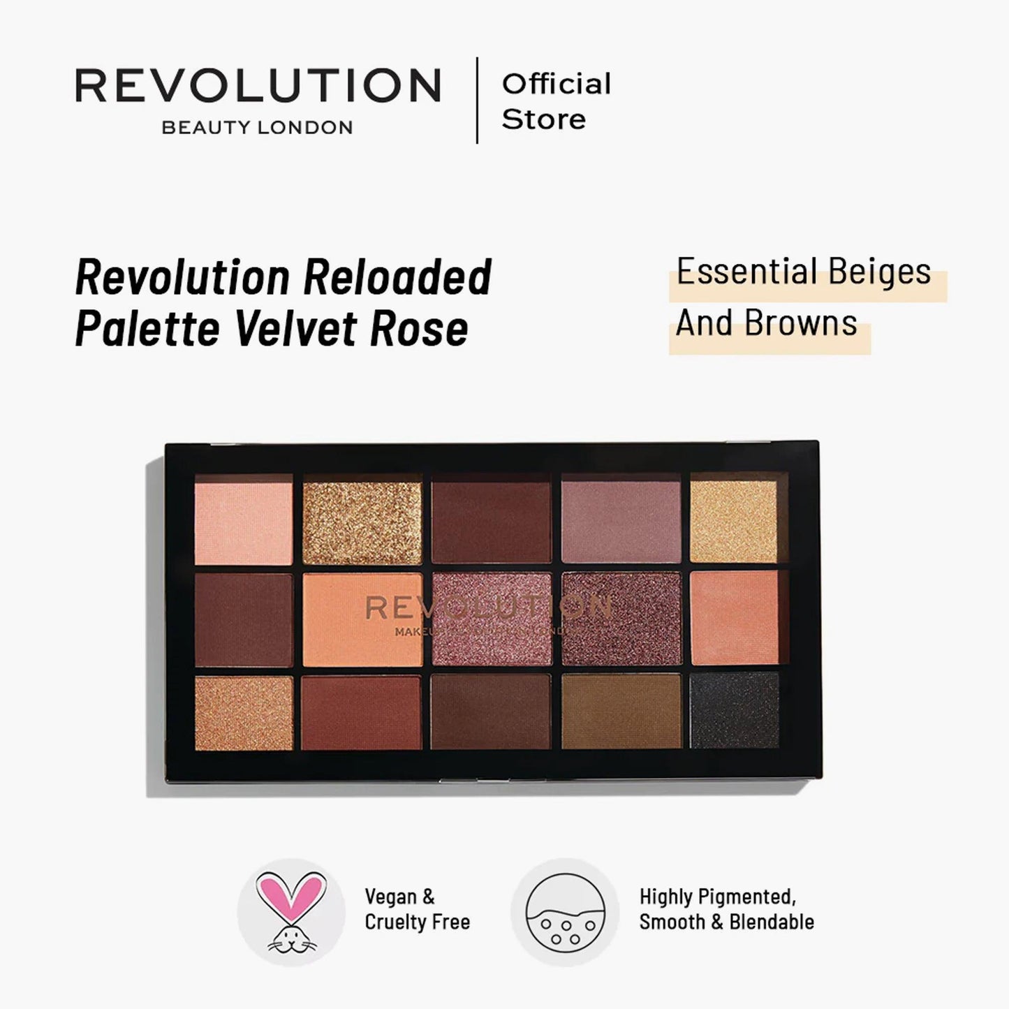 Revolution Reloaded Palette Velvet Rose 16.5gm