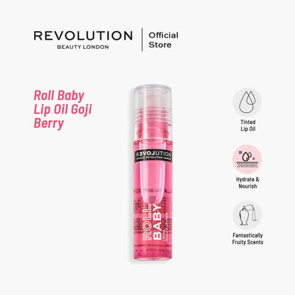 Revolution Roll Baby Lip Oil Goji Berry 5ml - TheSkinFit