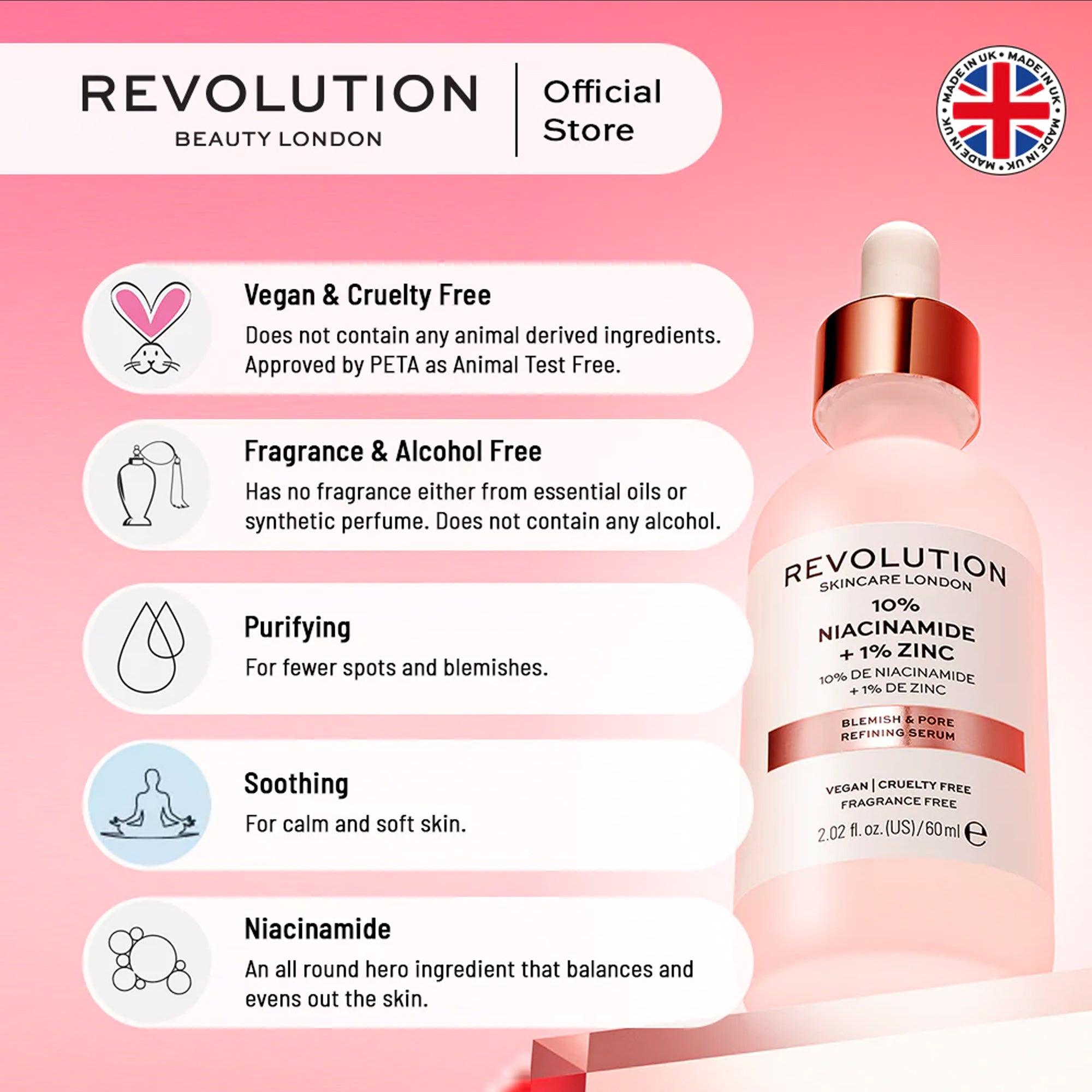 Revolution Skincare 10% Niacinamide And 1% Zinc Blemish & Pore Serum 30ml - TheSkinFit