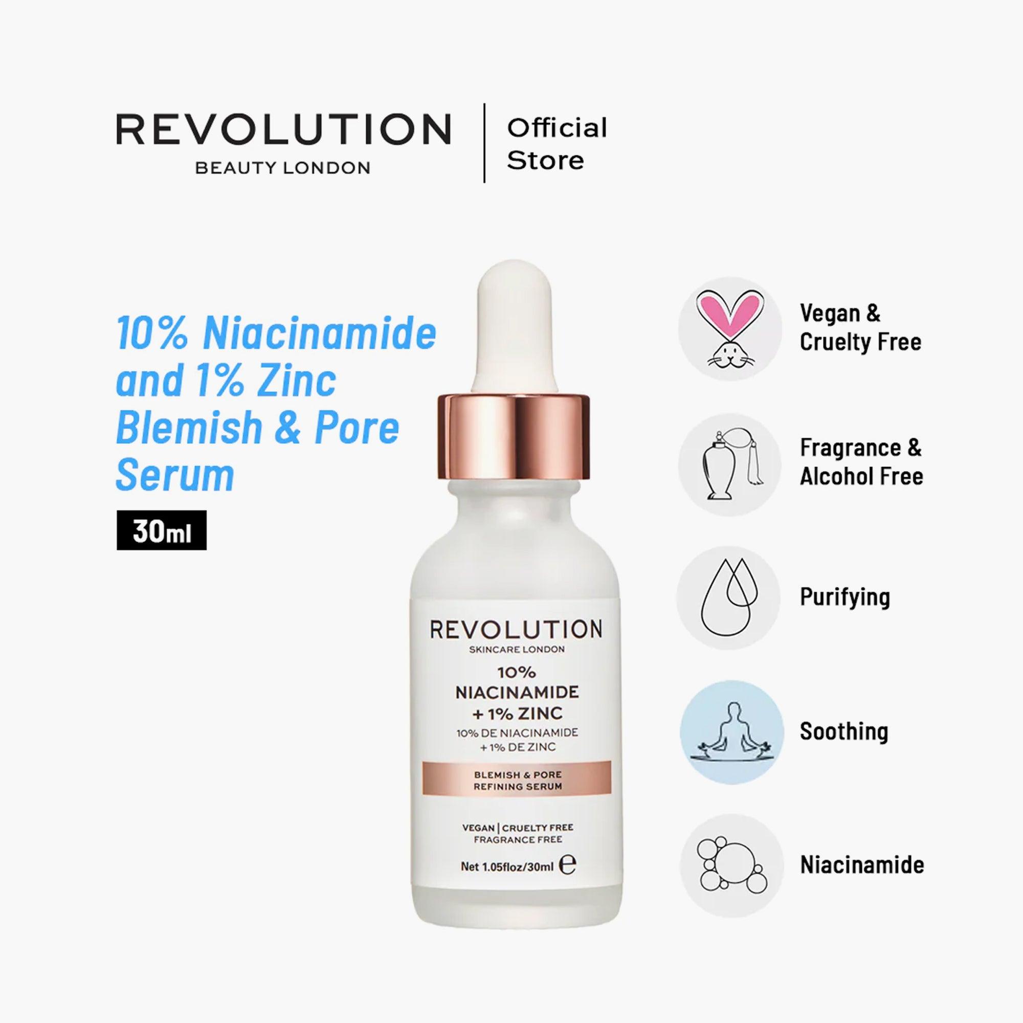 Revolution Skincare 10% Niacinamide And 1% Zinc Blemish & Pore Serum 30ml - TheSkinFit