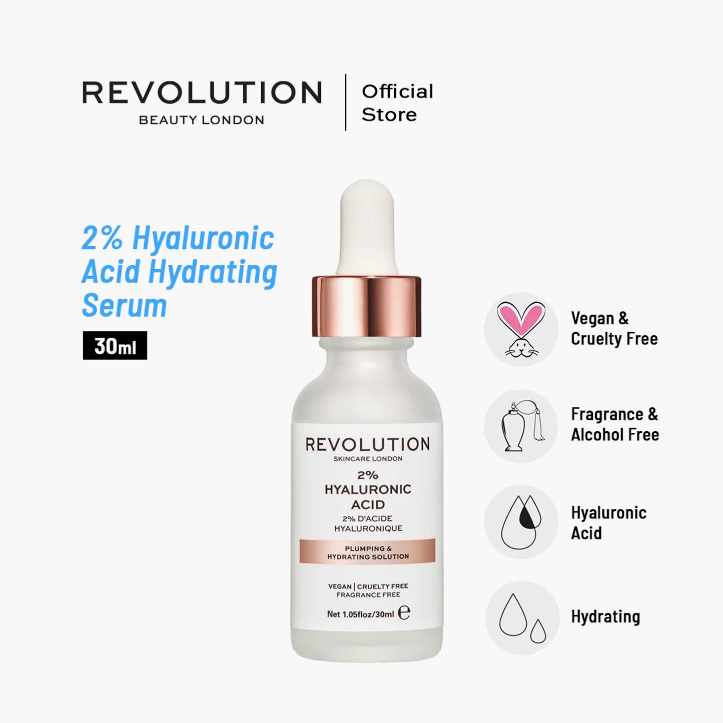 Revolution Skincare 2% Hyaluronic Acid Hydrating Serum 30ml