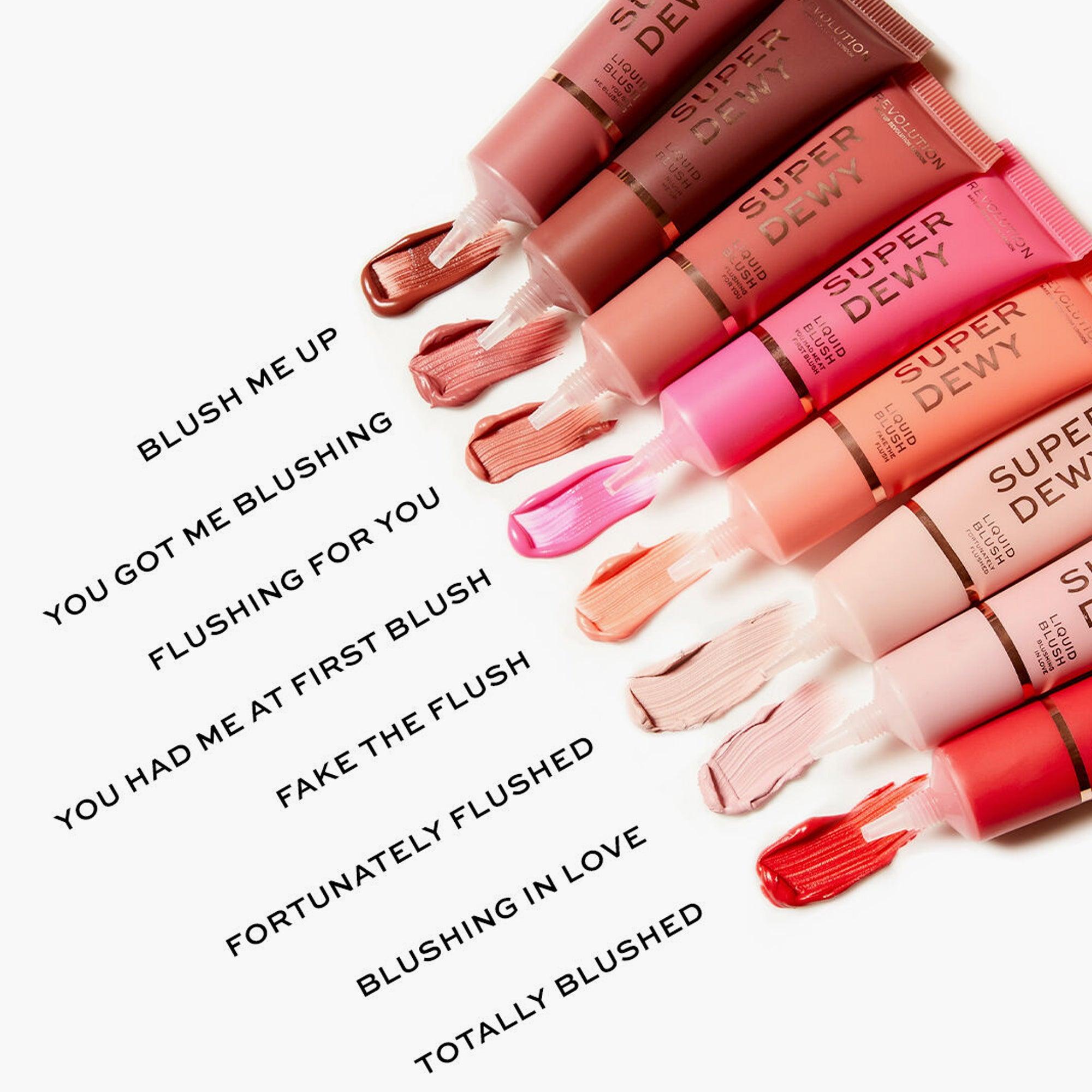 Revolution Superdewy Liquid Blush Blush Me Up All Shades