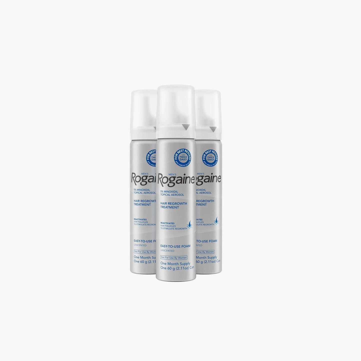 Rogaine For Men 5% Minoxidil Topical Aerosol Hair Regrowth Treatment Easy-To-Use Foam 3 Month Supply Set