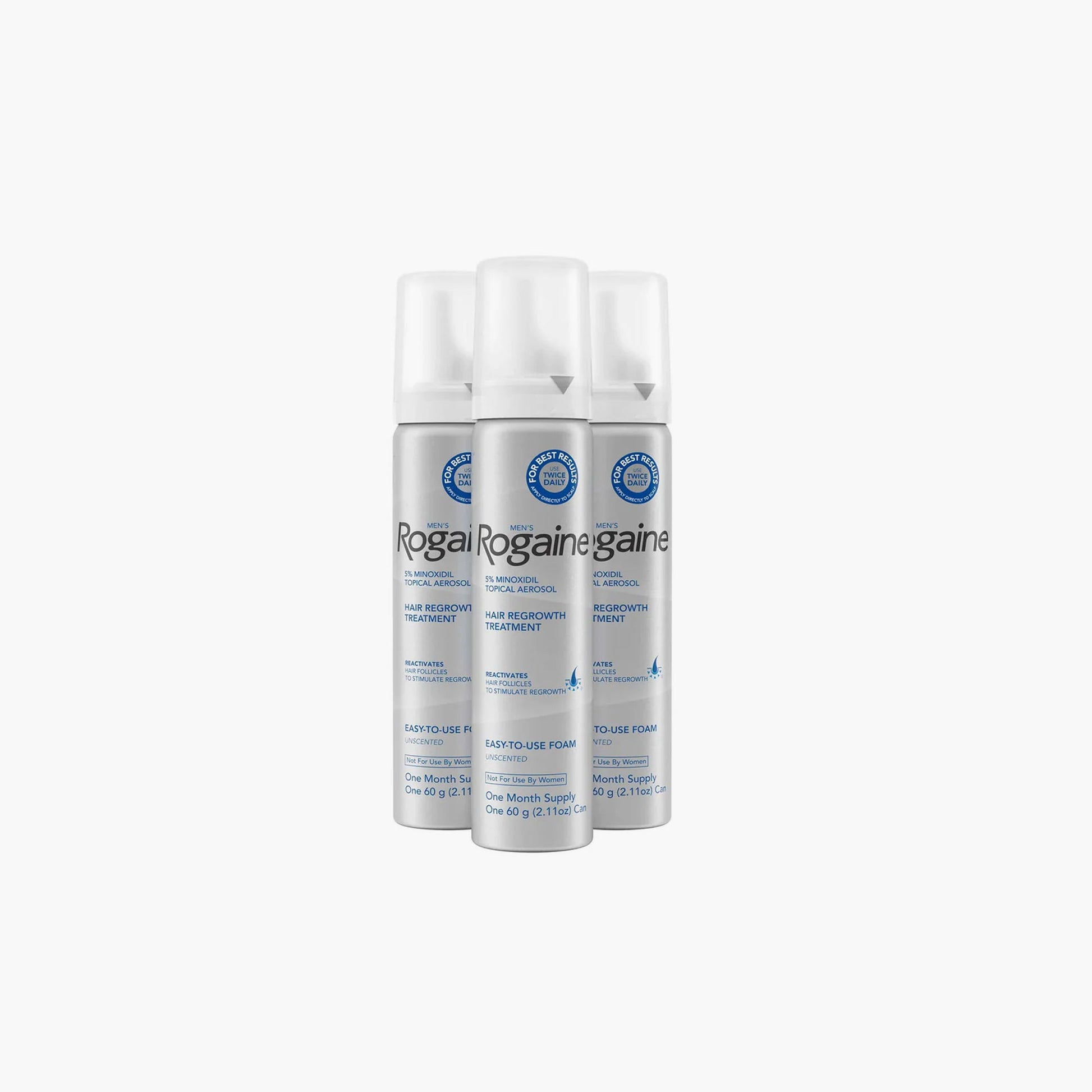 Rogaine For Men 5% Minoxidil Topical Aerosol Hair Regrowth Treatment Easy-To-Use Foam 3 Month Supply Set