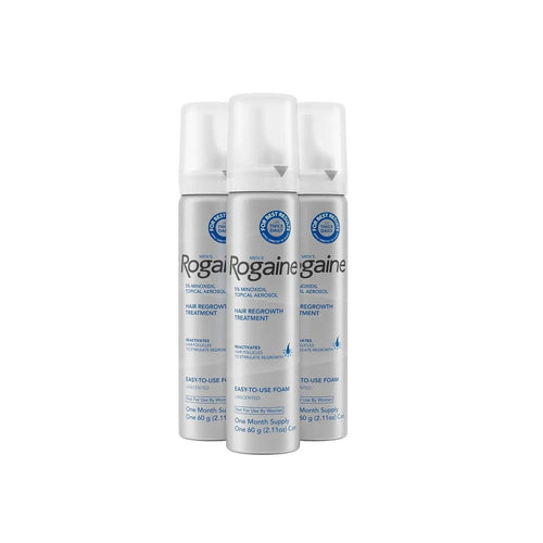 Rogaine For Men 5% Minoxidil Topical Aerosol Hair Regrowth Treatment Easy-To-Use Foam 3 Month Supply Set - TheSkinFit
