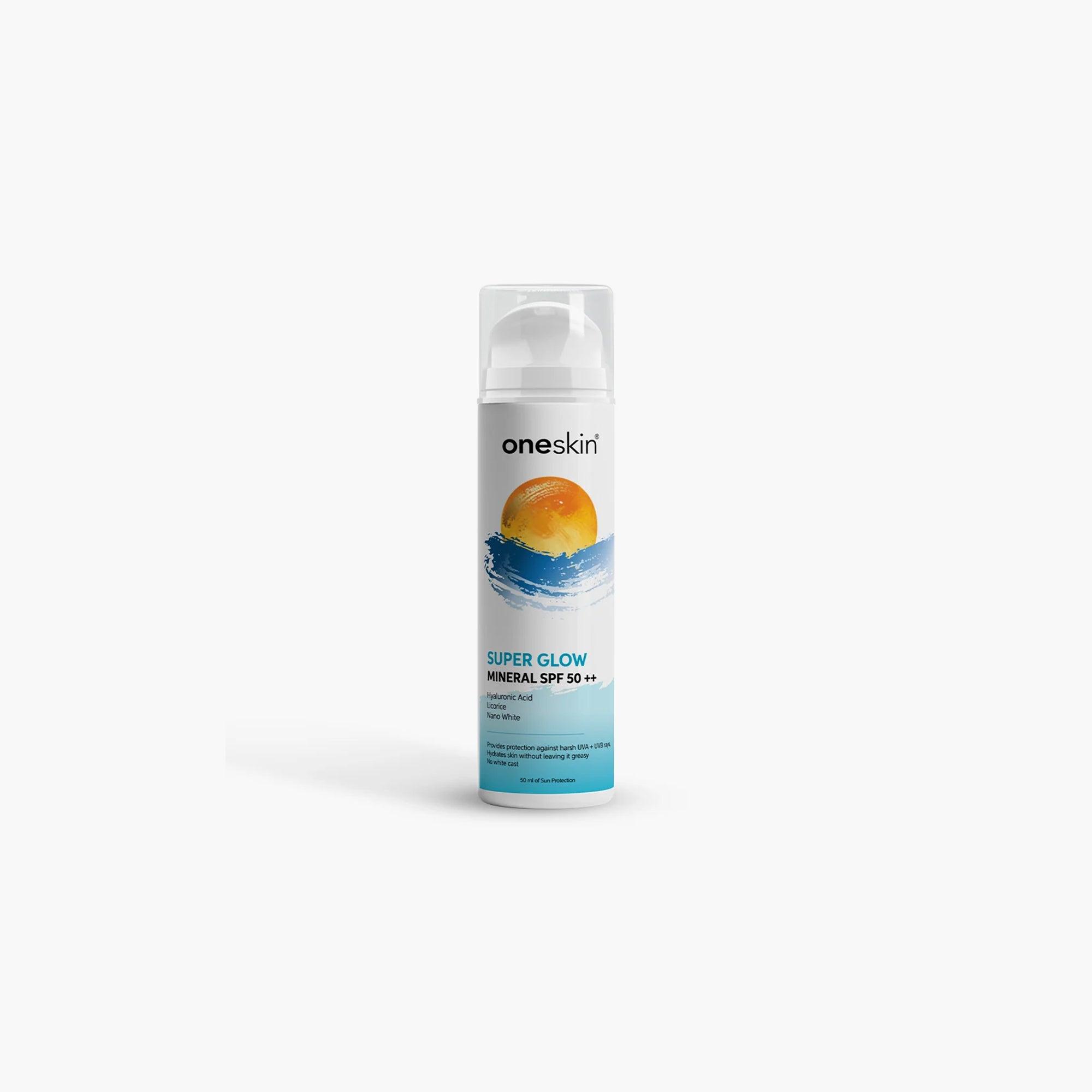 Oneskin Super Glow Mineral Sunblock SPF 50++ 50ml - TheSkinFit