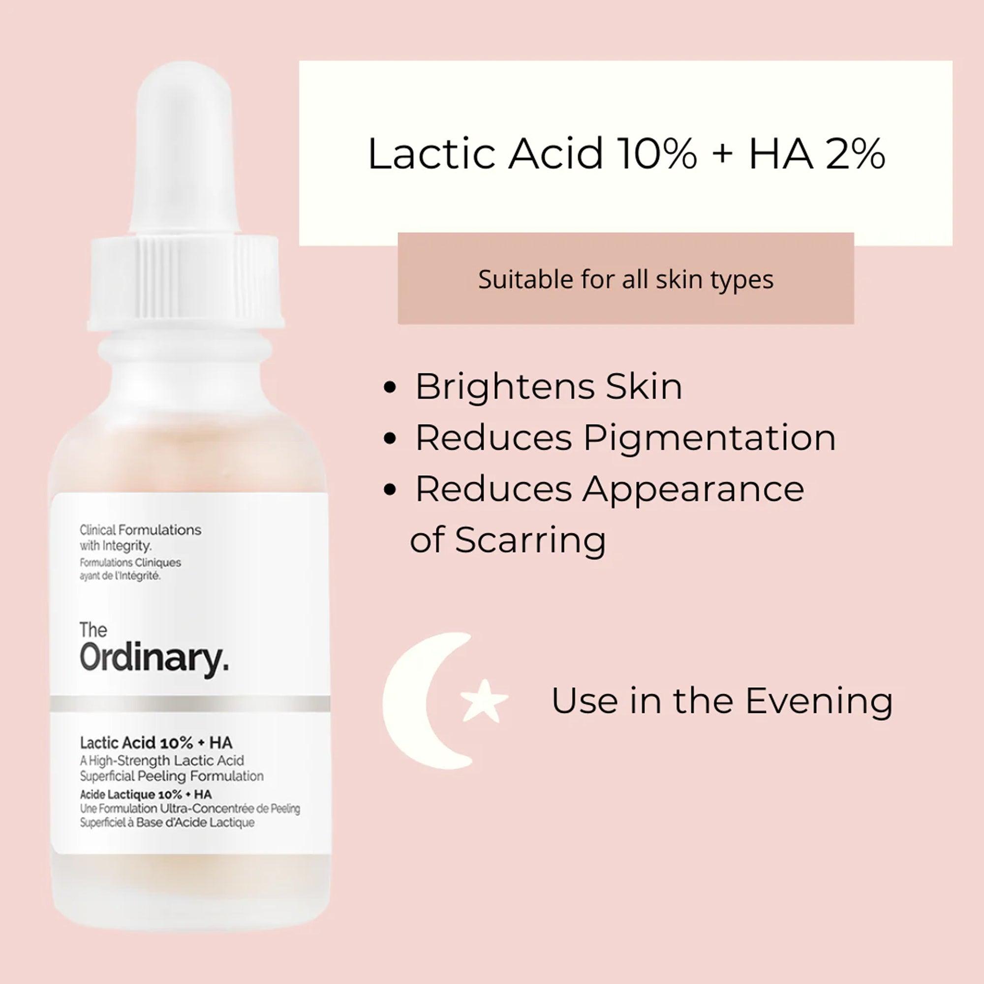 Lactic Acid 10% + HA: High-Strength Exfoliator for Dry Skin