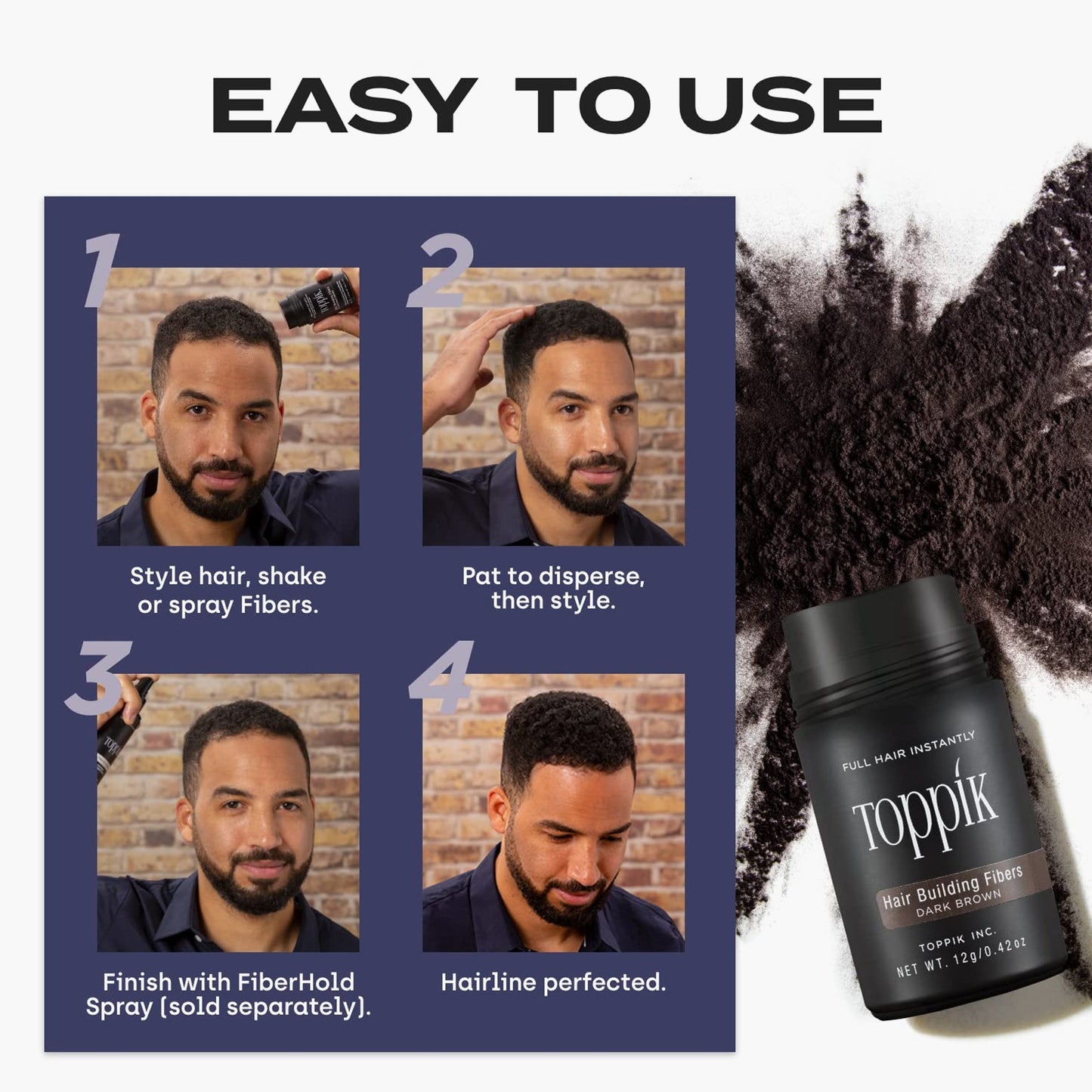 Toppik Hair Building Fibers Black 12gm