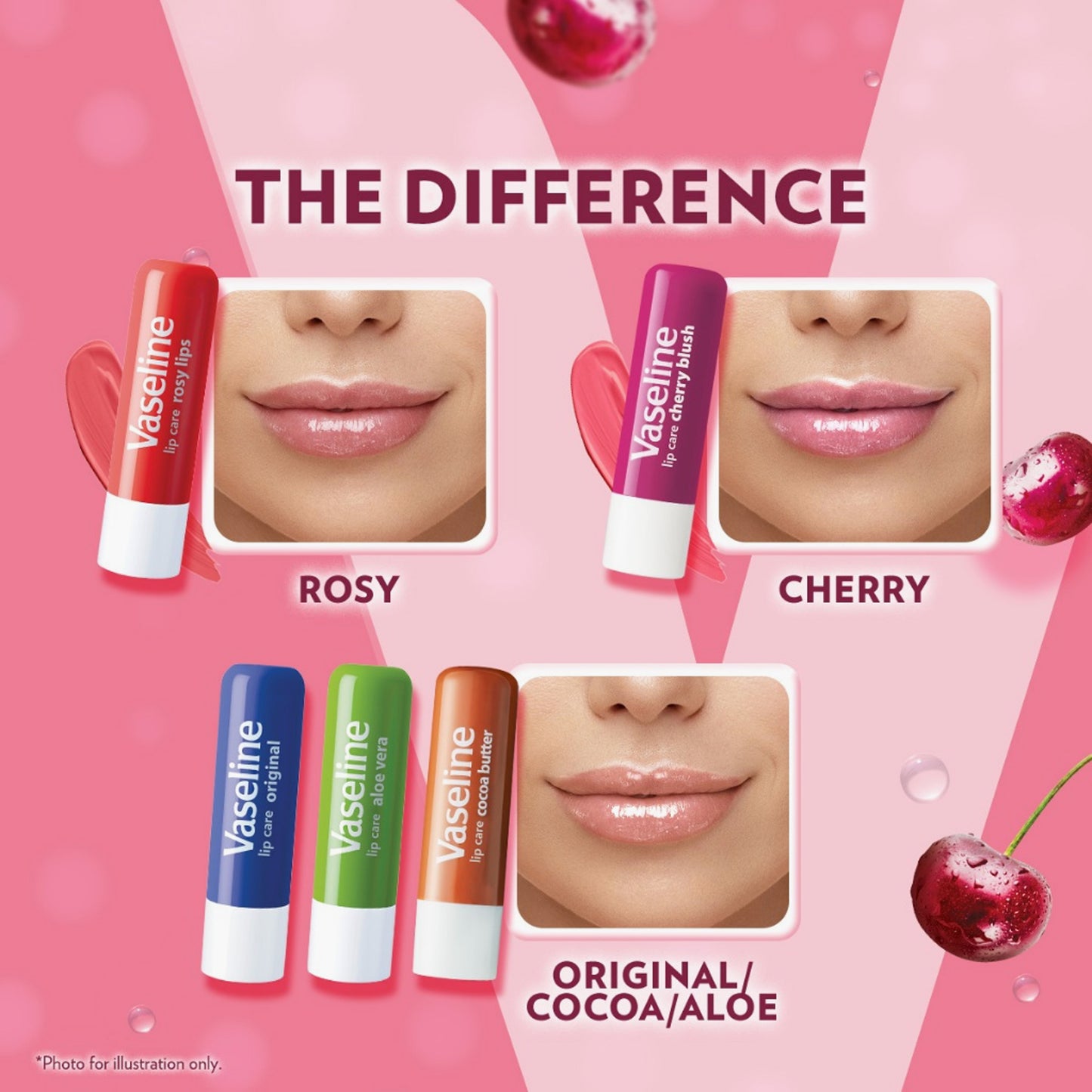 Vaseline Lip Therapy Cherry Blush With Petroleum Jelly 4.8gm