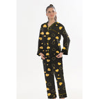 Sajiero Linen Pajama Suit with Scrunchie Royal Dusk