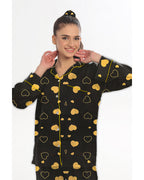 Sajiero Linen Pajama Suit with Scrunchie Royal Dusk